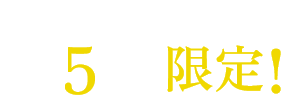 残りわずか！先着5社様限定！